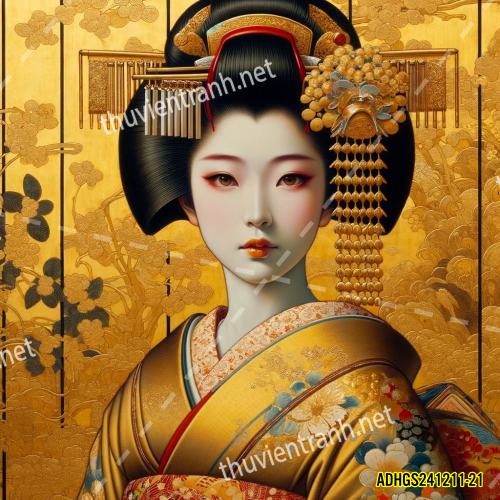 Tranh dán tường hoa cô gái Geisha Nhật Bản-ADHGS241211-21 - Kết quả tìm kiếm tranh tường